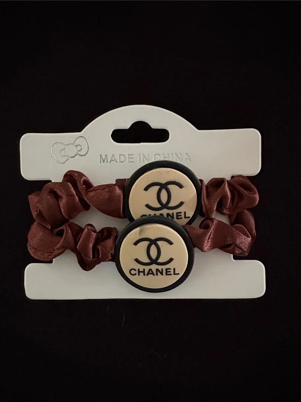 Fashion Scrunchie Hair Tie Set - Beige, Brown, Black